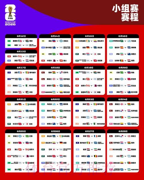 2026世界杯每日赛程最新全程直播免费观看